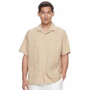 NWT Havanera Guayabera Embroidered 4-Pocket Shirt